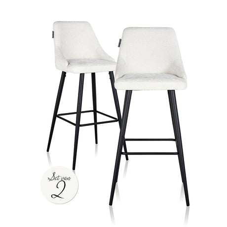 Bar stoel Brooke white unicorn (set van 2) (Unicorn 02 white) van Richmond Interiors – Luxe comfort op maat van PureWonen. Vraag naar de beste prijs.