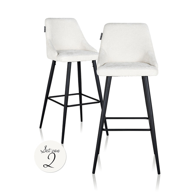Bar stoel Brooke white unicorn (set van 2) (Unicorn 02 white) van Richmond Interiors – Luxe comfort op maat van PureWonen. Vraag naar de beste prijs.