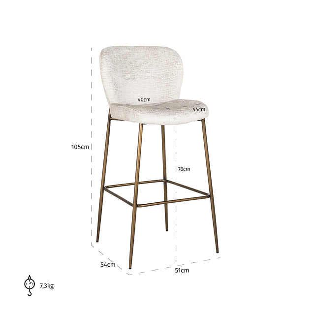 Barstoel Darby cream fusion (Fusion cream 02) van Richmond Interiors – Luxe comfort op maat van PureWonen. Vraag naar de beste prijs.