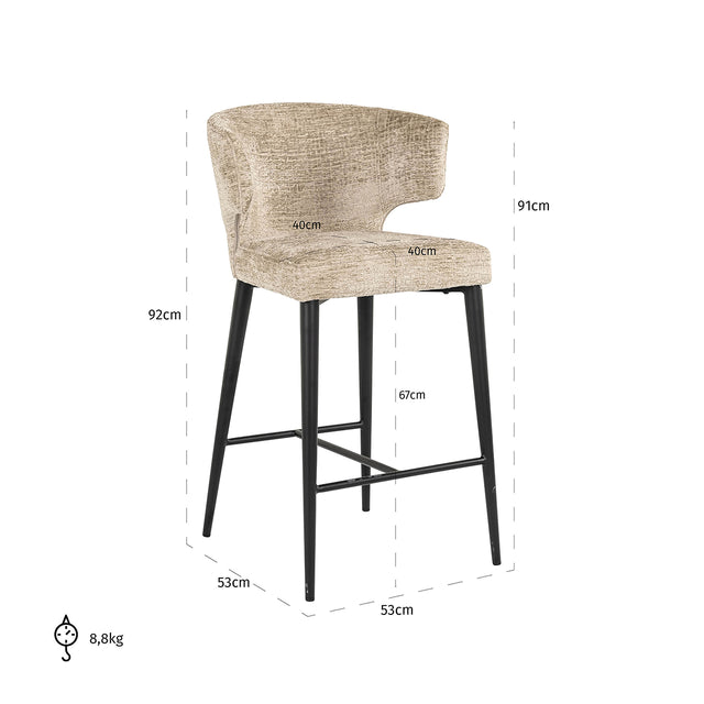 Counter stoel Taylor desert fusion fire retardant (FR-Fusion 109 desert) van Richmond Interiors – Luxe comfort op maat van PureWonen. Vraag naar de beste prijs.