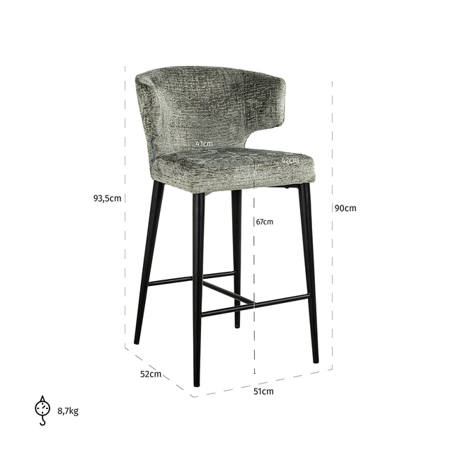 Counterstoel Taylor thyme fusion (Fusion thyme 206) van Richmond Interiors – Luxe comfort op maat van PureWonen. Vraag naar de beste prijs.