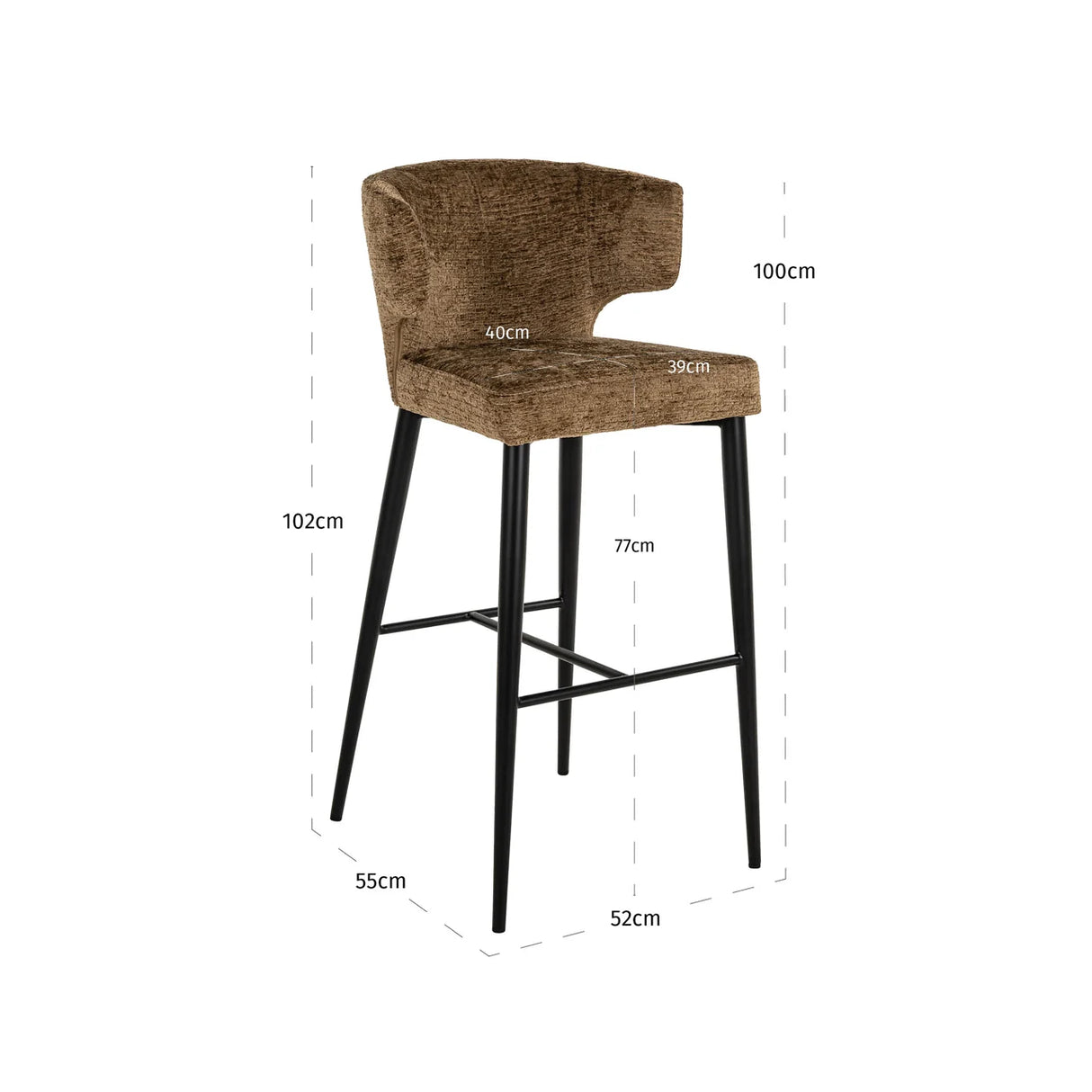 Barstoel Taylor brandy fusion fire retardant