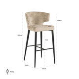 Barstoel Taylor desert fusion fire retardant (FR-Fusion 109 desert) van Richmond Interiors – Luxe comfort op maat van PureWonen. Vraag naar de beste prijs.