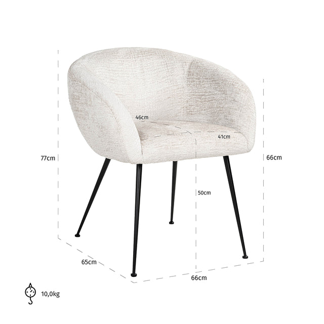 Stoel Ruby cream fusion (Fusion cream 02) van Richmond Interiors – Luxe comfort op maat van PureWonen. Vraag naar de beste prijs.