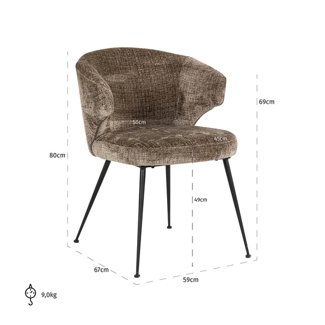 Stoel Xandra stone chenille fire retardant (Niagara 104 Stone Chenille) van Richmond Interiors – Luxe comfort op maat van PureWonen. Vraag naar de beste prijs.