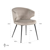 Stoel Xandra khaki velvet (Quartz Khaki 903) van Richmond Interiors – Luxe comfort op maat van PureWonen. Vraag naar de beste prijs.