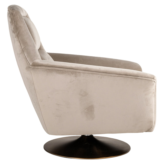 Draaifauteuil Nora khaki velvet (Quartz Khaki 903) van Richmond Interiors – Luxe comfort op maat van PureWonen. Vraag naar de beste prijs.