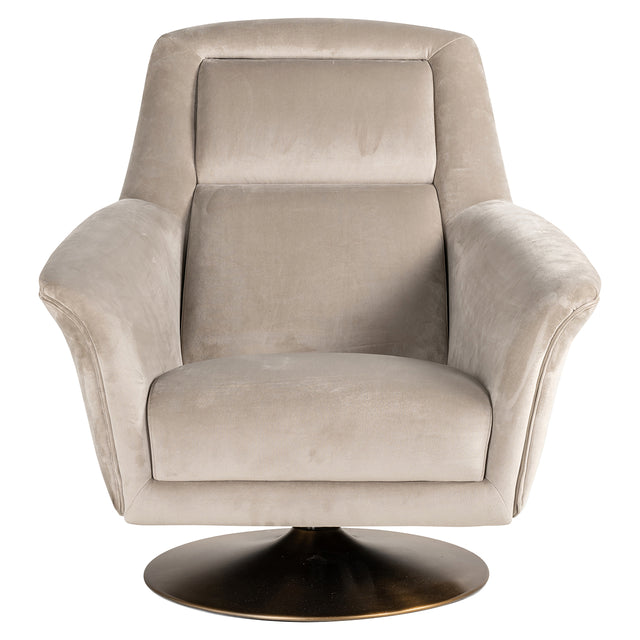 Draaifauteuil Nora khaki velvet (Quartz Khaki 903) van Richmond Interiors – Luxe comfort op maat van PureWonen. Vraag naar de beste prijs.