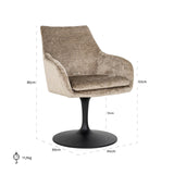 Draaistoel Marlon taupe chenille (Bergen 104 taupe chenille) van Richmond Interiors – Luxe comfort op maat van PureWonen. Vraag naar de beste prijs.