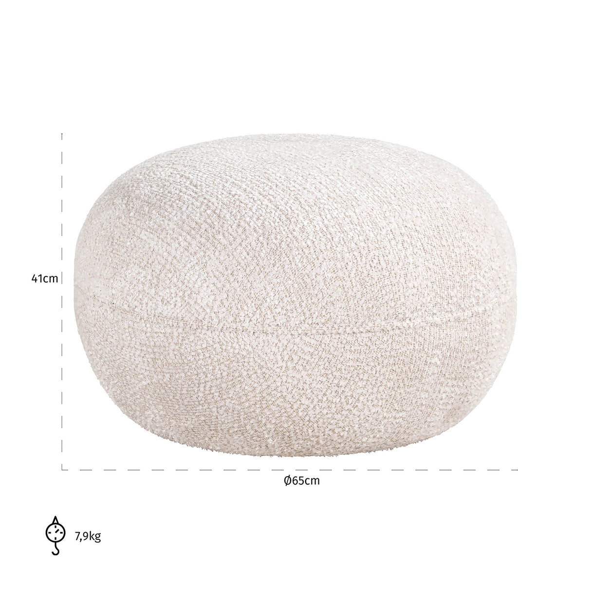Poef Jace lovely cream (Be Lovely 11 Cream) van Richmond Interiors – Luxe comfort op maat van PureWonen. Vraag naar de beste prijs.