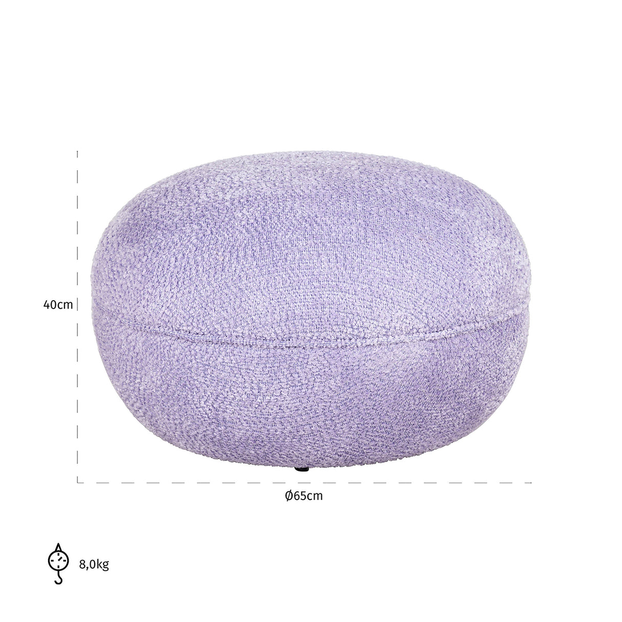 Poef Jace lovely lavender (Be lovely 95 lavender) van Richmond Interiors – Luxe comfort op maat van PureWonen. Vraag naar de beste prijs.