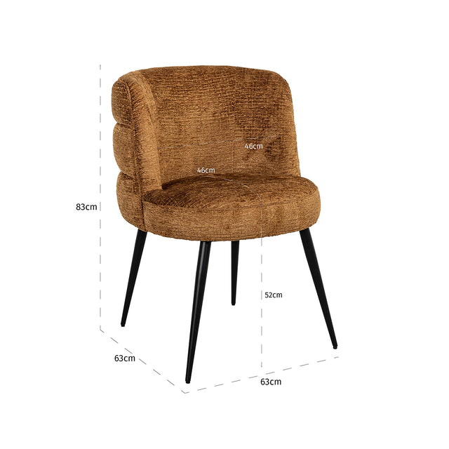 Stoel Stella cognac fusion (Fusion cognac 28) van Richmond Interiors – Luxe comfort op maat van PureWonen. Vraag naar de beste prijs.