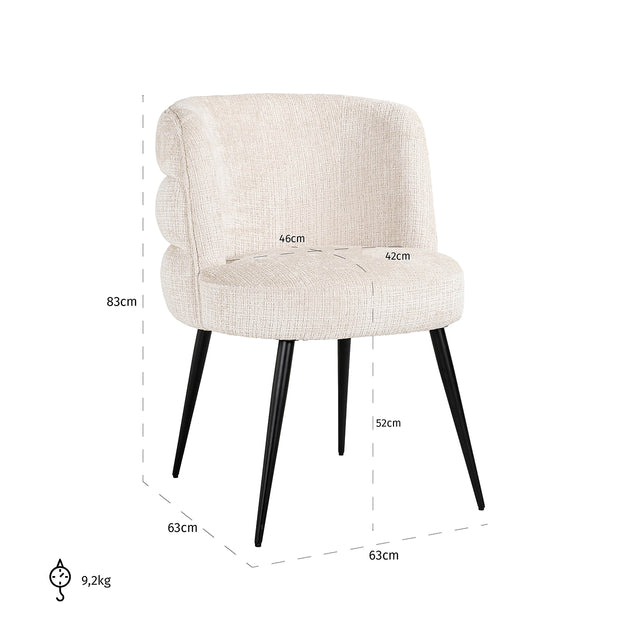 Stoel Stella beige chenille fire retardant (Niagara 902 beige Chenille) van Richmond Interiors – Luxe comfort op maat van PureWonen. Vraag naar de beste prijs.