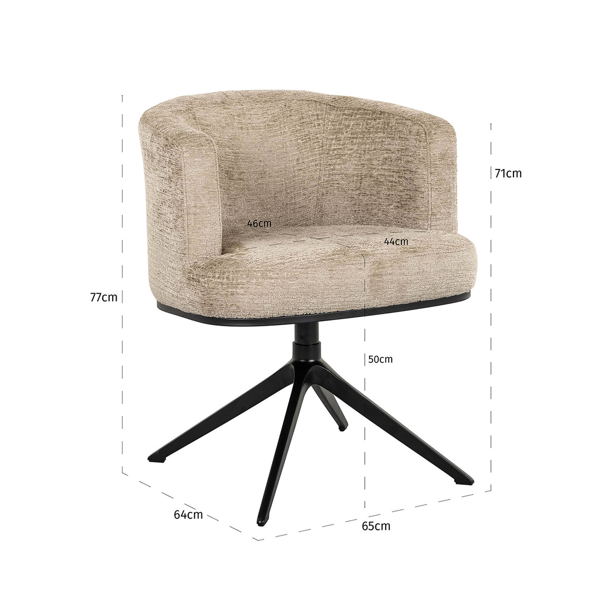 Draaistoel Cheyenne desert fusion fire retardant (FR-Fusion 109 desert) van Richmond Interiors – Luxe comfort op maat van PureWonen. Vraag naar de beste prijs.