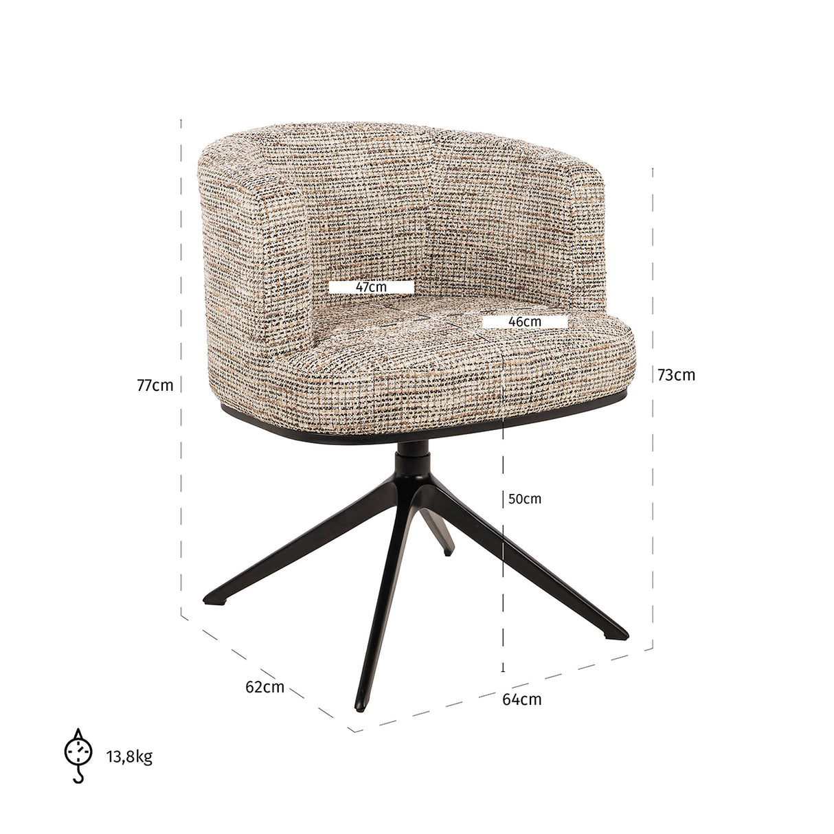 Draaistoel Cheyenne trendy nature (Be Trendy 01 Nature) van Richmond Interiors – Luxe comfort op maat van PureWonen. Vraag naar de beste prijs.
