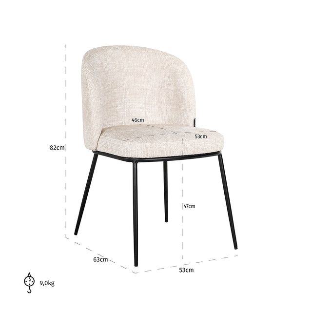 Stoel Elvi beige chenille fire retardant (Niagara 902 beige Chenille) van Richmond Interiors – Luxe comfort op maat van PureWonen. Vraag naar de beste prijs.
