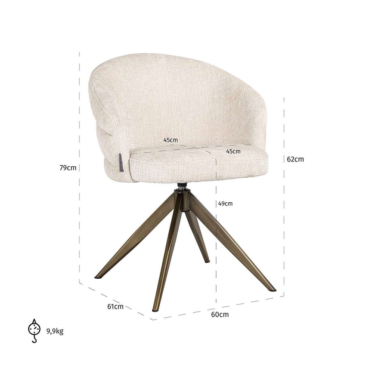 Draaistoel Zendaya beige chenille (Niagara 902 beige Chenille) van Richmond Interiors – Luxe comfort op maat van PureWonen. Vraag naar de beste prijs.