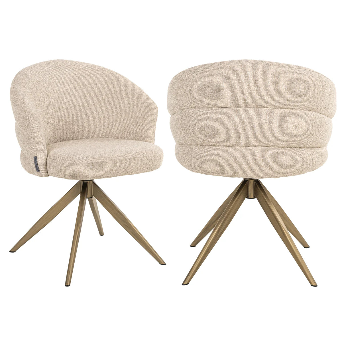 Eetkamerstoel Zendaya biscotti swivel fire retardant van Richmond Interiors – Luxe comfort op maat van PureWonen. Vraag naar de beste prijs.