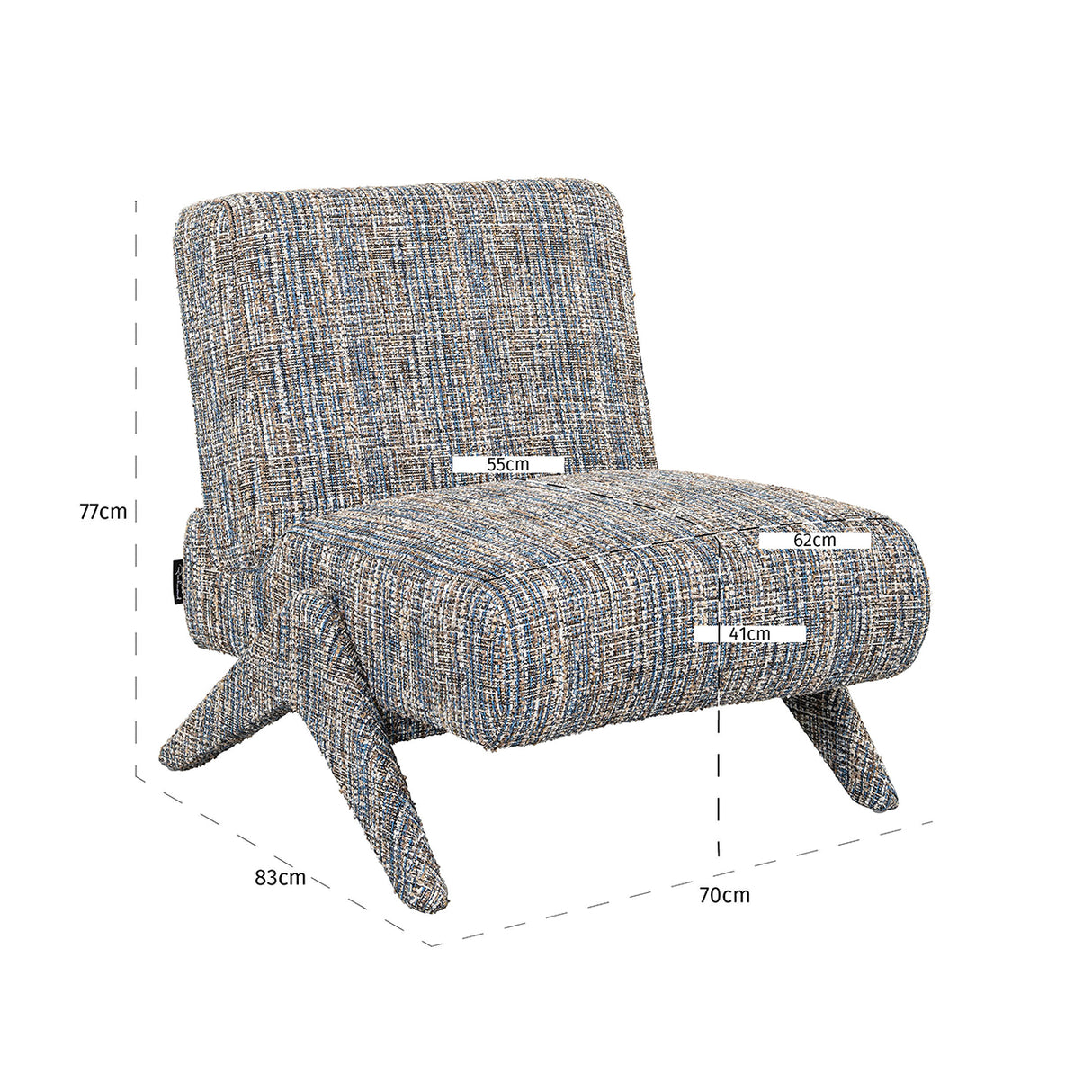 Fauteuil Lexi blue coco (Blue coco) van Richmond Interiors – Luxe comfort op maat van PureWonen. Vraag naar de beste prijs.