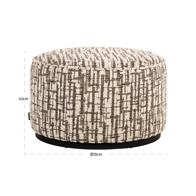 Poef & Voetenbank Lexie cream 70Ø