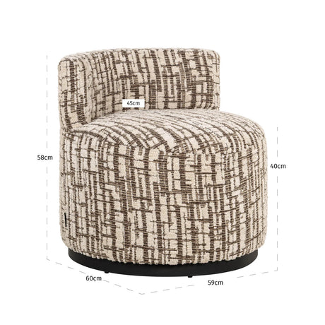 Lounge stoel Franny brown labyrinth van Richmond Interiors – Luxe comfort op maat van PureWonen. Vraag naar de beste prijs.