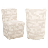 Eetkamerstoel Lorain beige graffic on wheels