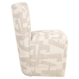 Eetkamerstoel Lorain beige graffic on wheels
