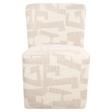 Eetkamerstoel Lorain beige graffic on wheels