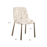 Eetkamerstoel Lana beige graffic (Set of 2)