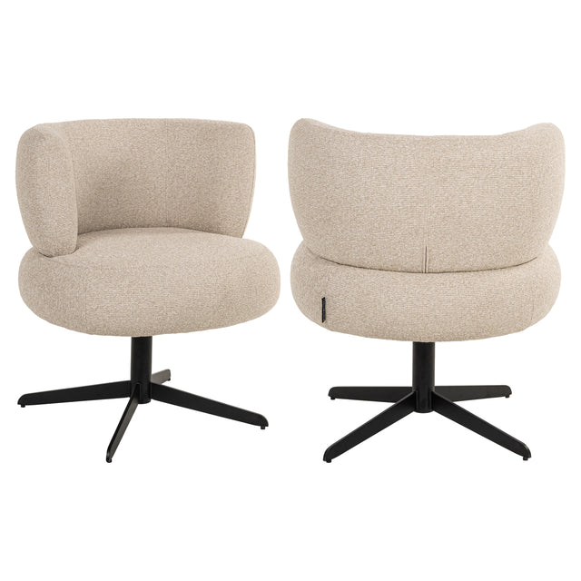 Eetkamerstoel Alexis biscotti swivel van Richmond Interiors – Luxe comfort op maat van PureWonen. Vraag naar de beste prijs.