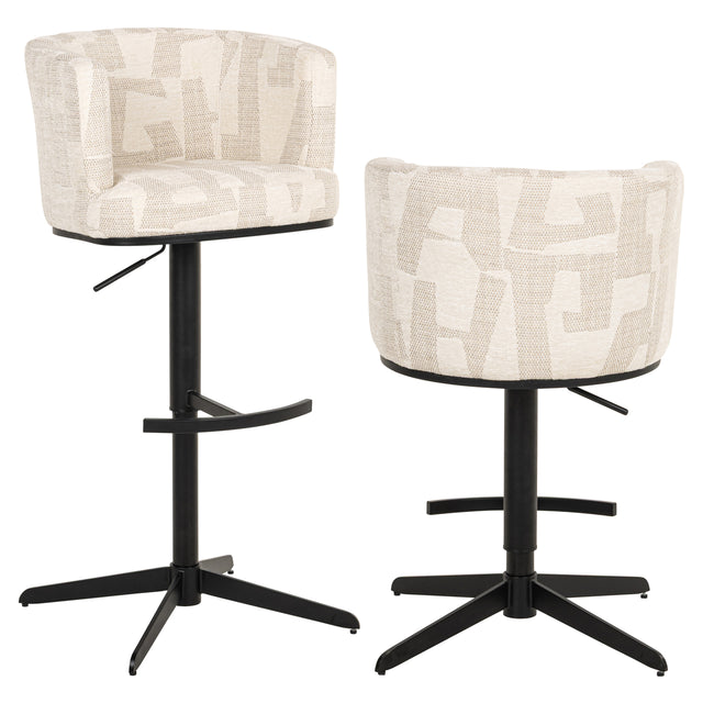Bar/counterstoel Cheyenne beige graffic (Beige graffic) – Richmond Interiors
