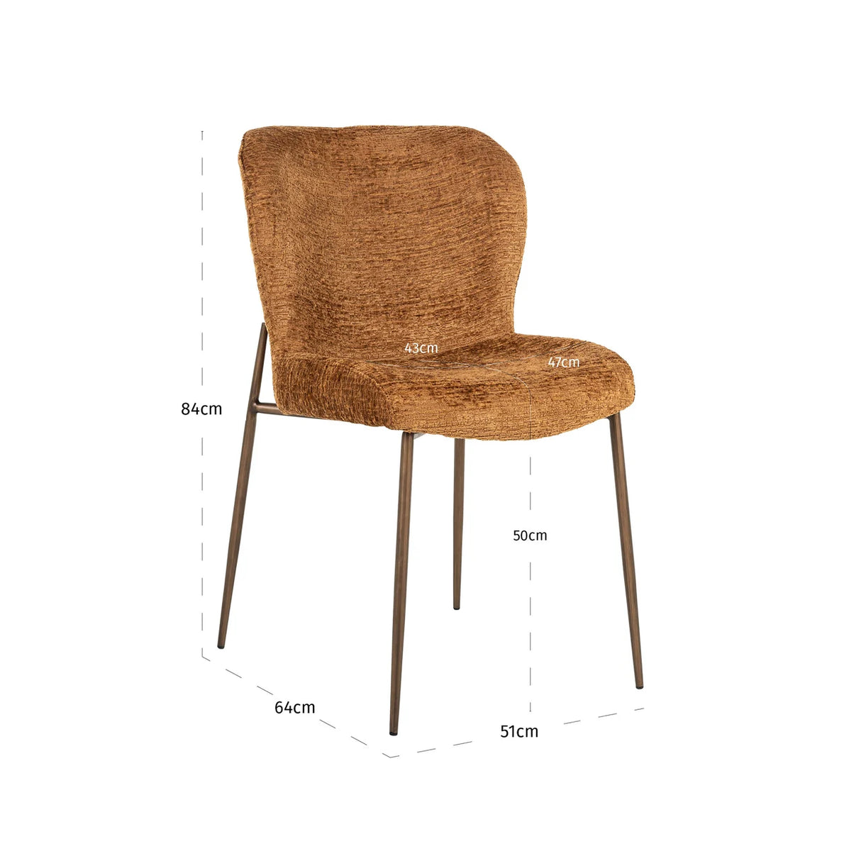 Eetkamerstoel Odarby cognac fusion (Set of 2)