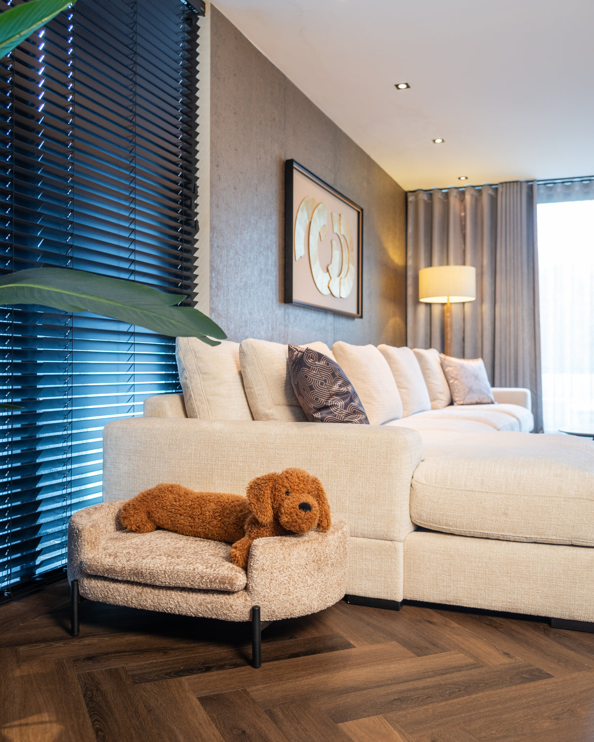 Hondenbed Dolly beige blockweave – Richmond Interiors (afbeelding 5)