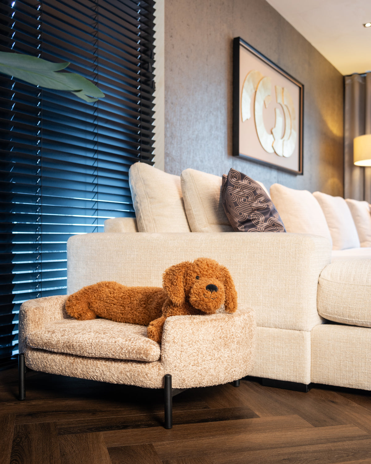 Hondenbed Dolly beige blockweave – Richmond Interiors (afbeelding 6)