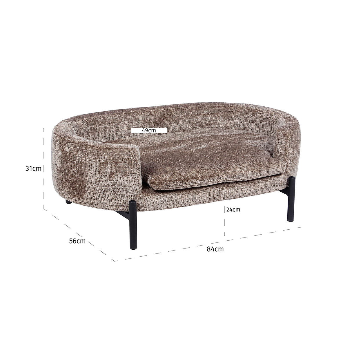 Huisdierenbed Dolly stone chenille (Niagara 104 Stone Chenille) van Richmond Interiors – Luxe comfort op maat van PureWonen. Vraag naar de beste prijs.