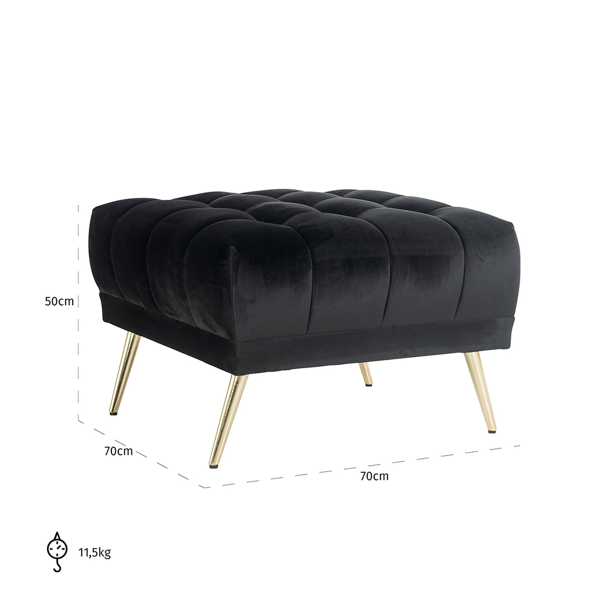Poef Huxley antraciet velvet (Quartz Antraciet 801) van Richmond Interiors – Luxe comfort op maat van PureWonen. Vraag naar de beste prijs.