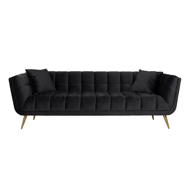 Bank Huxley Antraciet velvet / Brushed gold (Quartz Antraciet 801) van Richmond Interiors – Luxe comfort op maat van PureWonen. Vraag naar de beste prijs.