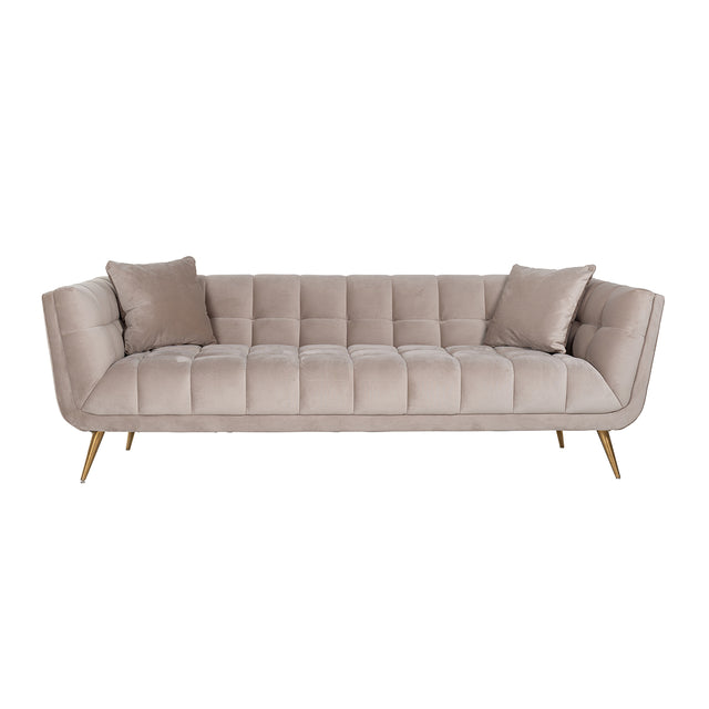 Bank Huxley Khaki velvet / Brushed gold (Quartz Khaki 903) van Richmond Interiors – Luxe comfort op maat van PureWonen. Vraag naar de beste prijs.