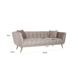 Bank Huxley Khaki velvet / Brushed gold (Quartz Khaki 903) van Richmond Interiors – Luxe comfort op maat van PureWonen. Vraag naar de beste prijs.