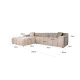Bank Cube 3-zits + lounge links (Quartz Khaki 903) van Richmond Interiors – Luxe comfort op maat van PureWonen. Vraag naar de beste prijs.