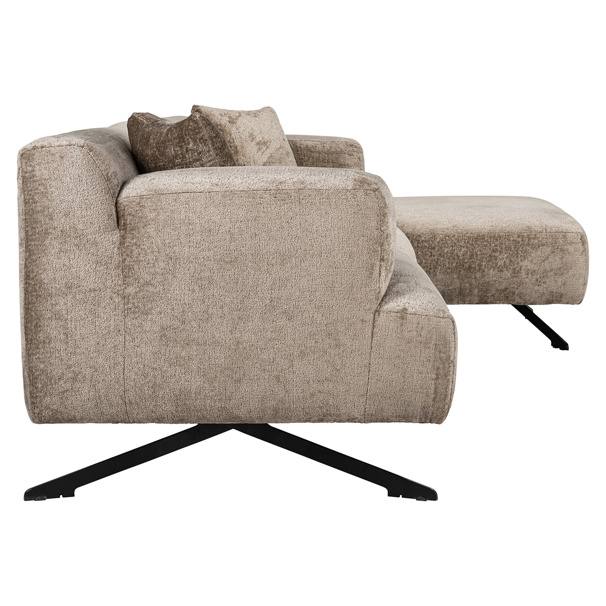 Bank Donovan 3-zits + lounge rechts (Bergen 104 taupe chenille) van Richmond Interiors – Luxe comfort op maat van PureWonen. Vraag naar de beste prijs.