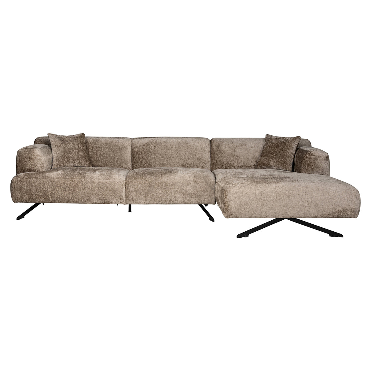 Bank Donovan 3-zits + lounge rechts (Bergen 104 taupe chenille) van Richmond Interiors – Luxe comfort op maat van PureWonen. Vraag naar de beste prijs.