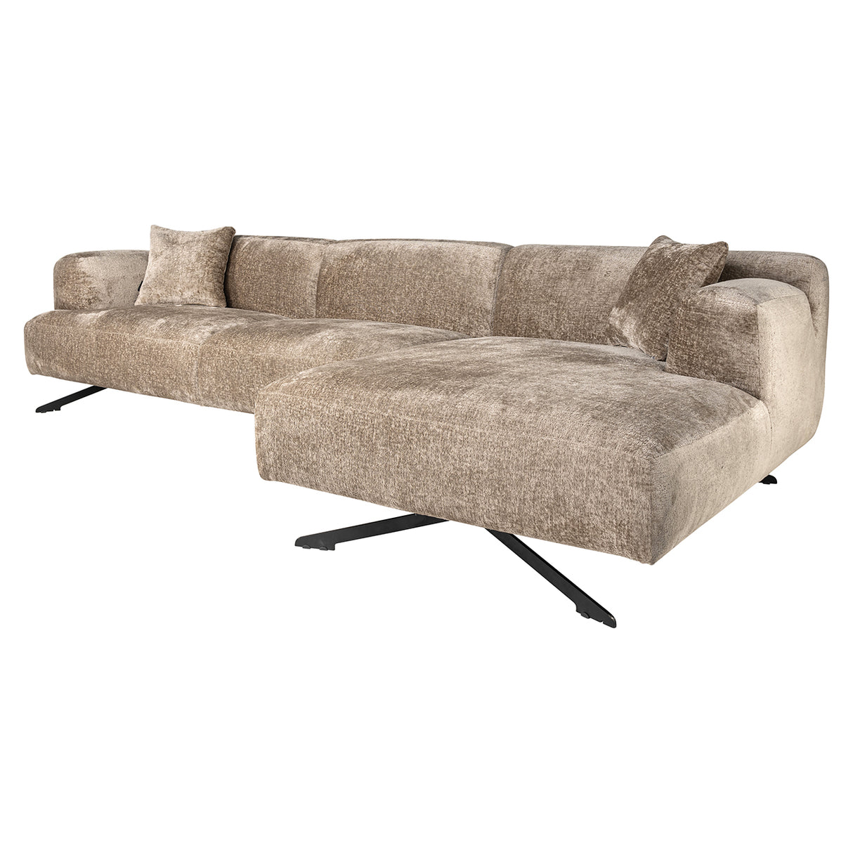 Bank Donovan 3-zits + lounge rechts (Bergen 104 taupe chenille) van Richmond Interiors – Luxe comfort op maat van PureWonen. Vraag naar de beste prijs.