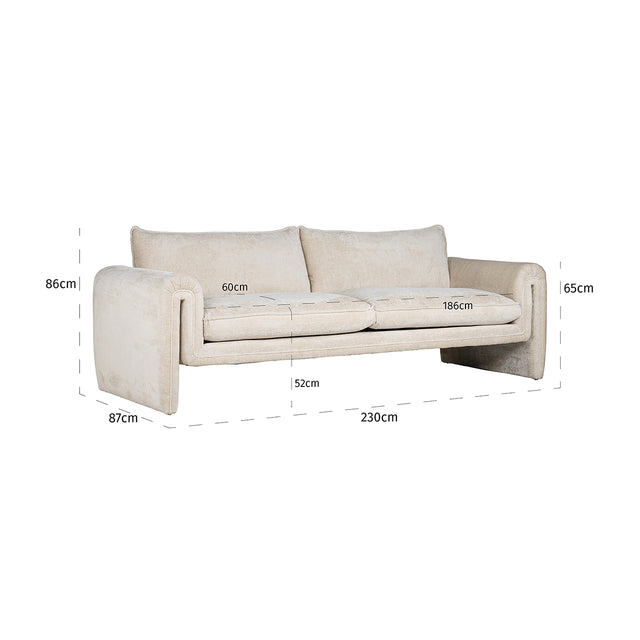Bank Sandro white chenille (Bergen 900 white chenille) van Richmond Interiors – Luxe comfort op maat van PureWonen. Vraag naar de beste prijs.