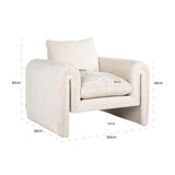 Fauteuil Sandro white chenille (Bergen 900 white chenille) van Richmond Interiors – Luxe comfort op maat van PureWonen. Vraag naar de beste prijs.
