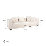 Sofa Lusso 3-zits beige chenille (Niagara 902 beige Chenille) van Richmond Interiors – Luxe comfort op maat van PureWonen. Vraag naar de beste prijs.