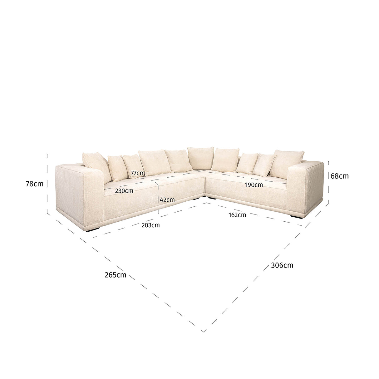 Hoekbank Lusso beige chenille (Niagara 902 beige Chenille) van Richmond Interiors – Luxe comfort op maat van PureWonen. Vraag naar de beste prijs.