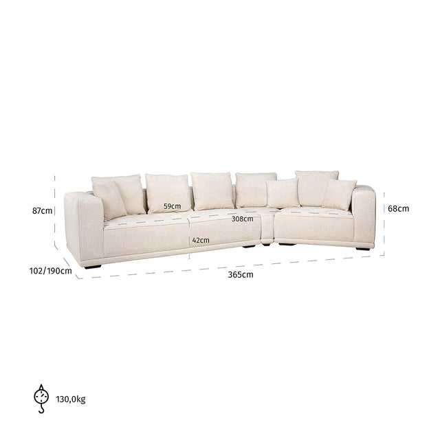 Sofa Lusso 4-zits beige chenille (Niagara 902 beige Chenille) van Richmond Interiors – Luxe comfort op maat van PureWonen. Vraag naar de beste prijs.