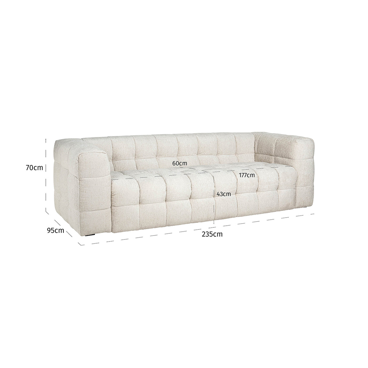 Bank Merrol cream fusion fire retardant van Richmond Interiors – Luxe comfort op maat van PureWonen. Vraag naar de beste prijs.