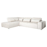 Bank Lund cream fusion 3-seater + ottoman left